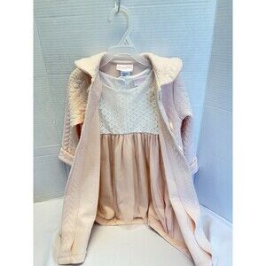Youngland fancy pink & white sparkle dress & coat set lined with tulle size 3T
